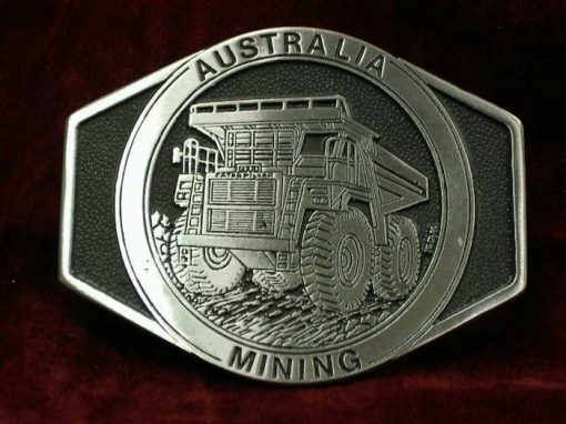 pewter australia mining truck buckle large