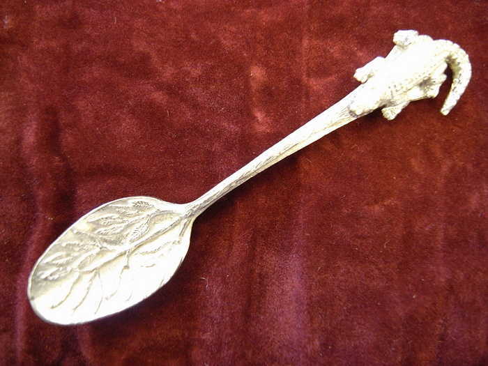 Pewter Teaspoon -Crocodile - Aradon Gemstones and Pewter Australia