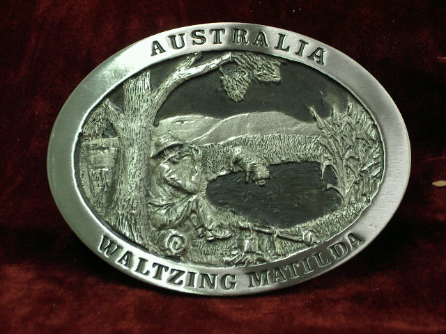 pewter waltzing matilda buckle large