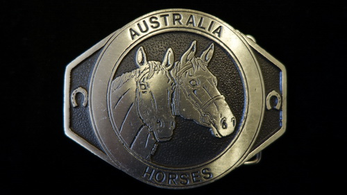 pewter australia horses buckle large