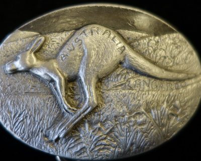 Pewter Kangaroo Buckle -Medium
